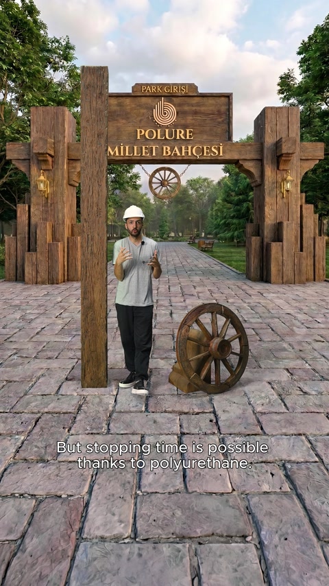 Ahşap Görünümlü Poliüretan ile Zamana Dayanıklı Park Girişi