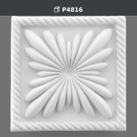 Çiçek Motifli Kare Poliüretan Dekoratif Aplik 11.5x11.5 cm