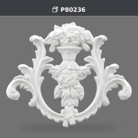 Vazo ve Çiçek Buketi Desenli Poliüretan Dekoratif Motif 172x205 mm