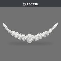 Gül Desenli Yatay Poliüretan Duvar Süsü 454x168 mm