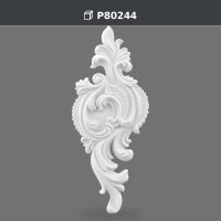 Simetrik Akant Yapraklı Poliüretan Dekoratif Duvar Süsü Aplik 465x192x26 mm